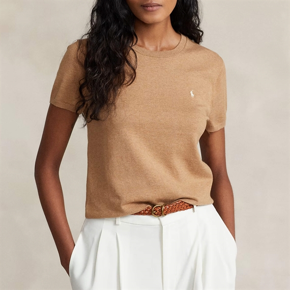 Polo Ralph Lauren Short Sleeve Jumper, Camel Melange